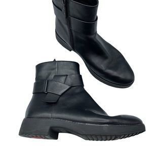 Fitflop Black Leather Knot Leather Ankle Boots 7